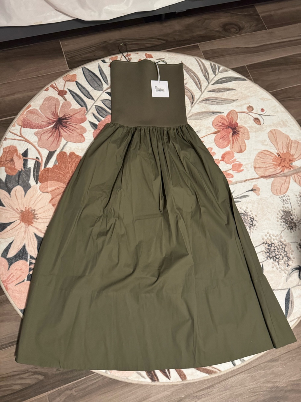 Pistola Mango Olive Green Full A-Line Tube Dress